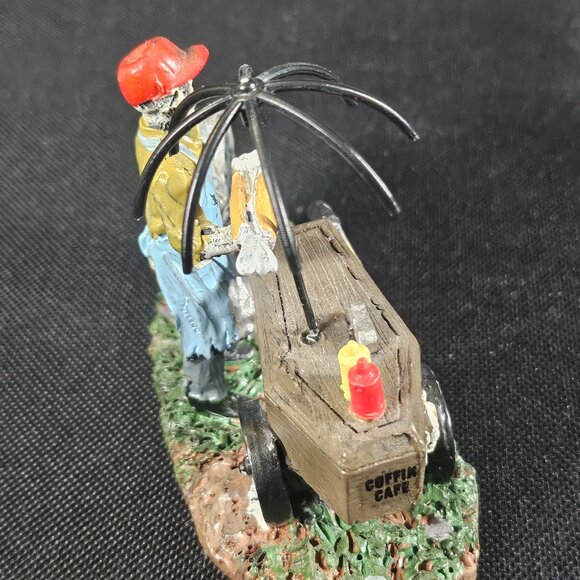 Lemax Spooky Town Google Hot Dog Vendor & Really Late Train Figurines Set Of 2 - Picture 3 of 12